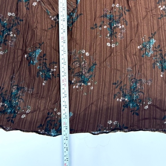 Aritzia Wilfred Paulina Accordion Pleated Long Sleeve Mini Dress Brown Size XS - Picture 7 of 9